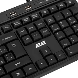 Клавіатура 2E KS1100 104key 2xUSB HUB EN/UK Black (2E-KS1100UB_UA) - мініатюра 4