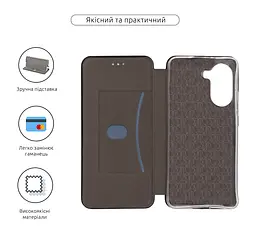 Чехол-книжка для Xiaomi Poco X7 Pro 5G, G-Case, черный, кожаный чехол-книжка из экокожи (PU) и TPU, с магнитом, с подставкой и вместительным кардхолдером, противоударный, защита всего корпуса, ArmorStandart (ARM82746) - мініатюра 3