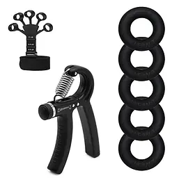 Набір кистьових еспандерів Newt Power Grip Set кільце та еспандер/ножиці Чорний (FT-276-F-19)