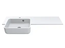 Умивальник Miraggio FONTANA L (0000518) Miramarble, Глянцевий, Накладний/Врізний, Білий - мініатюра 3