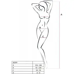 Бодістокінг з плетінням на грудях Passion BS099 One Size, Red, відкритий доступ, імітація підв’язок - мініатюра 5