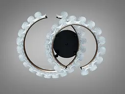 Сучасна стельова LED люстра для спальні Diasha 2511/500+400CG золото 80W з пультом 14 м2 - мініатюра 4