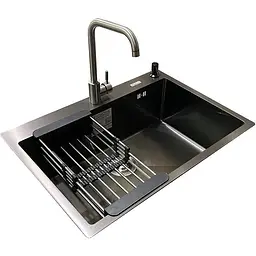 Комплект мийка + змішувач Romzha Arta U-650S Max BL (B) - мініатюра 3