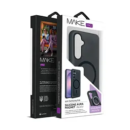 Чохол MAKE Samsung S26 Silicone Aura Magnet Black - мініатюра 5