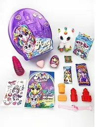 Набір креативної творчості Danko Toys Pony Castle з м'якою іграшкою фіолетовий BPS-01-01U  - мініатюра 2