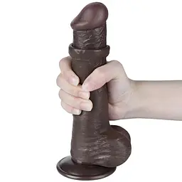 Фалоімітатор Lovetoy Sliding-Skin Dual Layer Dong 8'' 20.8 см (чорний) - мініатюра 2
