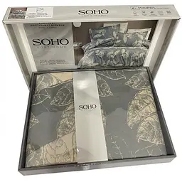 Комплект постільної білизни Soho Floral Elegance двоспальний сірий (1235К) - мініатюра 2