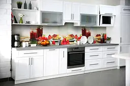 Кухонний фартух Happy Pocket Млинці з Полуницею ПВХ наклейка їжа варення ягоди Червоний 60х200 см Z180753 - мініатюра 5
