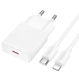 МЗП Hoco N72 Speed ultra-thin PD20W (1USB-C) + кабель Type-C to Lightning White - мініатюра 5