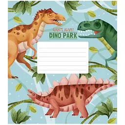 Зошит учнівський Школярик Dino park, в косу лінію, 12 аркушів, ВД-лак, 30 шт. (012-3227C) - мініатюра 5