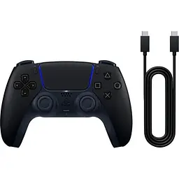 Геймпад PlayStation 5 DualSense, Midnight Black, кабель Type-C - Type-C, Sony teh0028549