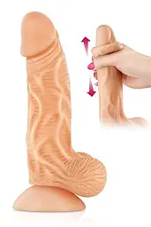 Фалоімітатор із рухомою крайньою плоттю Real Body — Real JO, діаметр 4 см, TPE - мініатюра 2