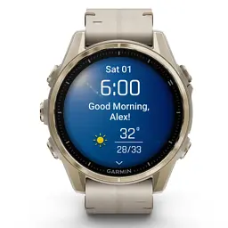 Смарт-годинник Garmin fenix 8 43mm, AMOLED, Saph, SftGldSS/FogGryLeatherBnd, Excl, GPS (010-02903-40) - мініатюра 9