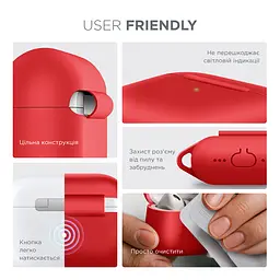 Силіконовий чохол для навушників Apple AirPods Pro 3, Hang Case, червоний, ультратонкий захисний кейс товщиною 2 мм, захист від подряпин, пилу та ударів, компактний, з карабіном для кріплення, ArmorStandart (ARM88282) - мініатюра 5