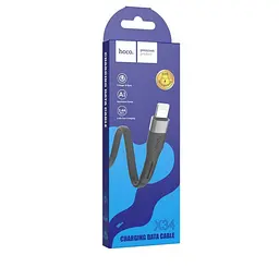Кабель Hoco X34 Pisces Cable USB to Lightning 2,4A 1m Black - мініатюра 2