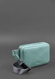 Шкіряна жіноча поясна сумка Dropbag Mini бірюзова - мініатюра 3