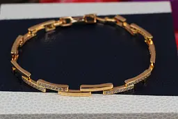 Браслет Xuping Jewelry Шахматка 19 см 6 мм золотистий - мініатюра 3