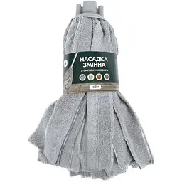 Змінна насадка для швабри Eco Fabric моп зі смужок мікрофібри 160 г сіра (EF-0160-MS) - мініатюра 4