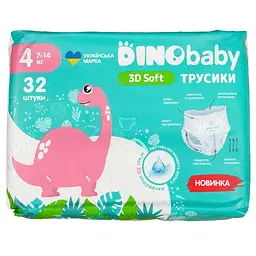 Трусики Dino Baby 3D Soft 4 (7 - 14 кг), 32 шт