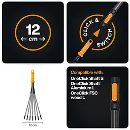 Граблі ручні Fiskars OneClick 12 см (1080682) - мініатюра 2