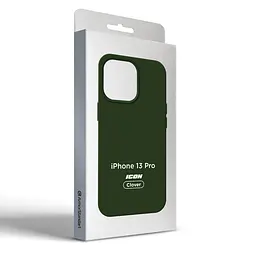 Силиконовый чехол для Apple iPhone 13 Pro, ICON2 Case, зеленый, противоударный, панель, защита всего корпуса, матовая поверхность Soft Touch, выступает над дисплеем, совместим с защитными стеклами и пленками, с микрофиброй, ArmorStandart (ARM60491) - мініатюра 9