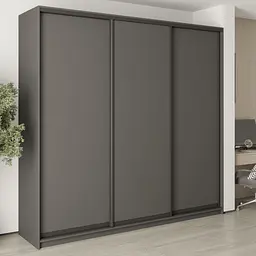 Шафа-купе тридверна MebelStar Уні BG 3ДСП 250x60x240 см Антрацит (MBS-7693)