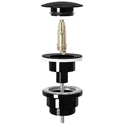 Донний клапан для раковини Rea click-clack black glossy універсальний REA-A4100, Чорний матовий - мініатюра 2