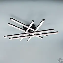 Керована світлодіодна люстра LINE 6L RC 100 Вт 860x860x90 мм Чорна ESLLSE