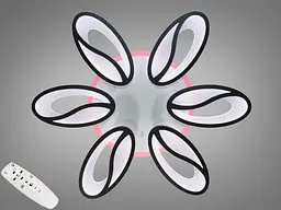 Люстра стельова LED Diasha 8090/6BK, 105W, 4100K, чорний метал, сучасний стиль, диммер, для дому