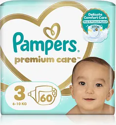 Підгузки Pampers Premium Care Midi дитячі одноразові розмір 3 6–10 кг 60 шт (Pampers3Midi60)