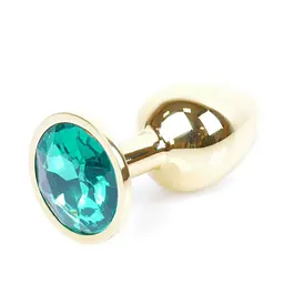 Анальна пробка з кристалом B-Series Jewellery Gold Plug Green