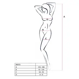 Бодістокінг з імітацією панчох та ажурною вставкою Passion BS072 red One size - мініатюра 4