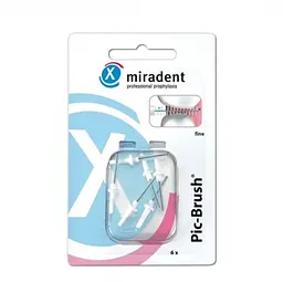 Набір запасних йоржиків Miradent Pic Brush (білі, 32.0 мм), 6 шт