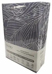 Комплект постільної білизни Євро 200х220 см Leaves Grey SOHO pbe0050892 - мініатюра 5