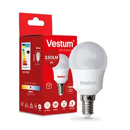 Світлодіодна лампа Vestum G45 4W 4100 K 220V E14 1-VS-1207 - мініатюра 3
