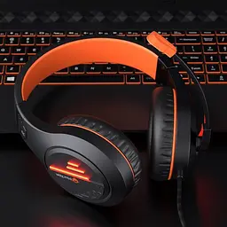 Дротова гарнітура MeeTion Gaming Backlit MT-HP021, USB, 3.5mm, 1.8m, black-orange - мініатюра 7