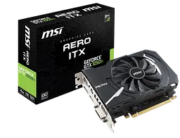 Відеокарта GeForce GTX 1050 Ti 4GB MSI Aero ITX OC Aero ITX (GTX 1050 TI AERO ITX 4G OC) Б/В