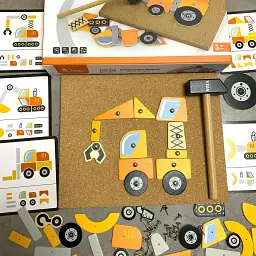 Набір для творчості Viga Toys Дерев'яний колаж Будівельна техніка (50336) - мініатюра 6