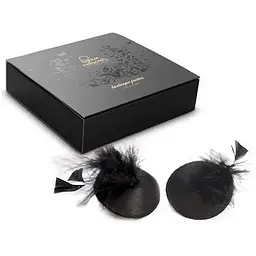 Пестіс - стикини Bijoux Indiscrets Burlesque pasties FeaTher, з пір'ям - мініатюра 3