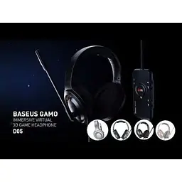 Навушники Baseus Gamo Immersive Virtual 3D Game Headphone D05 (PC) версія для ПК чорні NGD05-01 - мініатюра 7