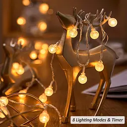 Казкові вогні Zorela Globe Fairings, 15M/49ft 100 LED Globe String Lights з пультом дистанційного керування — Живлення від USB - мініатюра 4