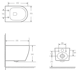 Унітаз підвісний Volle Solo 2.0 vortice сидіння duroplast, white 1310.001000, Білий - мініатюра 2