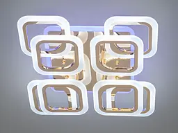 Люстра стельова LED Diasha HAS8060/4+4G, 110W, 3200K-6500K, золото, хай-тек стиль, пульт ДУ, для вітальні, спальні, кухні - мініатюра 2