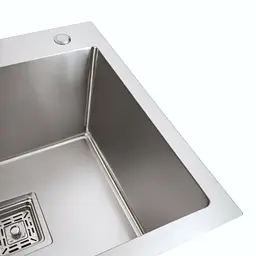 Кухонна мийка Platinum Handmade 780x430x220 R нержавійка (квадратний сифон,3.0/1.0), Нержавіюча сталь - мініатюра 3