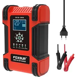 Автоматичний зарядний пристрій AGM FOXSUR 12 В/24 В 12 A LiFePO4 GEL SLA