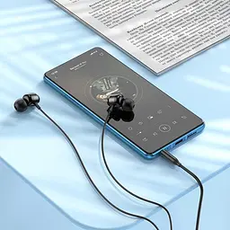 Дротові навушники Hoco M122 Power metal універсальні earphones with microphone, 3.5mm, 1.2m, black - мініатюра 5