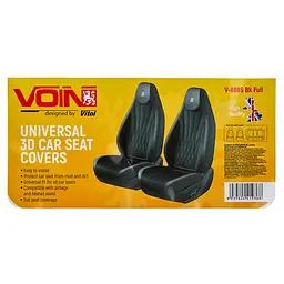 5D Чохли для сидінь Voin Цілі Підголівники Чорні Комплект (V-8885 Bk Full) - мініатюра 5