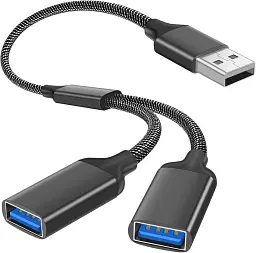 USB розгалужувач USB-A на 2 USB-А для зарядки і даних