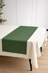 Ранер доріжка Ecotton DUCK 45x170 см для обіднього столу водовідштовхувальна однотонна зелена Green (25342) - мініатюра 3
