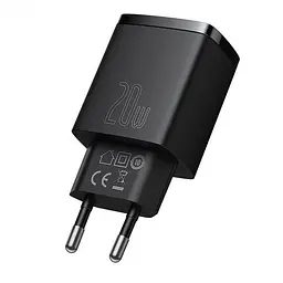Мережевий зарядний пристрій Baseus Compact Quick Charger U + C 20W EU Чорний